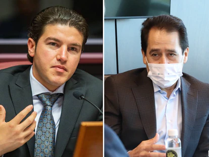 El gobernador del estado de Nuevo León, Samuel García, y el fiscal general del mismo estado, Gustavo Adolfo Guerrero.