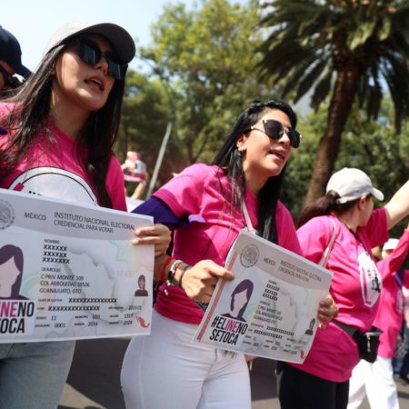 Los manifestantes en Ciudad de México cierran filas con el INE: “Vengo a apoyar lo que nos tocó defender con sangre”