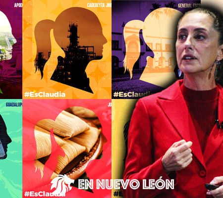Nuevo León respalda aspiraciones de Sheinbaum con llamativas ilustraciones