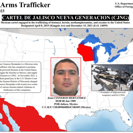 Estados Unidos eleva la presión sobre el Cartel Jalisco Nueva Generación y sanciona a uno de sus traficantes de armas