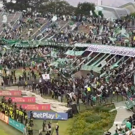 El clásico del fútbol colombiano entre Nacional y América se suspende por disturbios en Medellín